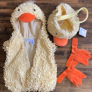 Duck costume with matching Trick or Treat bucket